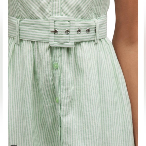 Jonathan Simkhai Sz L Dress Leighton Linen midi Sundress Designer Luxury Preppy - Picture 6 of 10